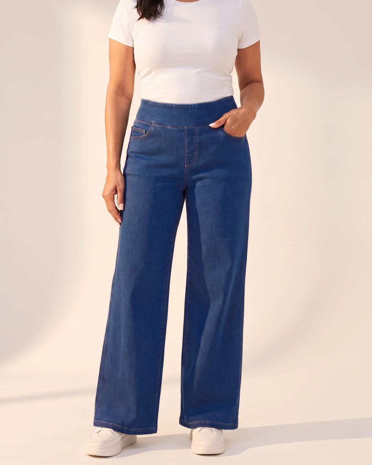 Jeans Wide Leg — Sin Botón, Sin Cierre