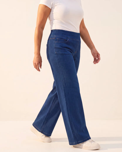 Jeans Wide Leg — Sin Botón, Sin Cierre