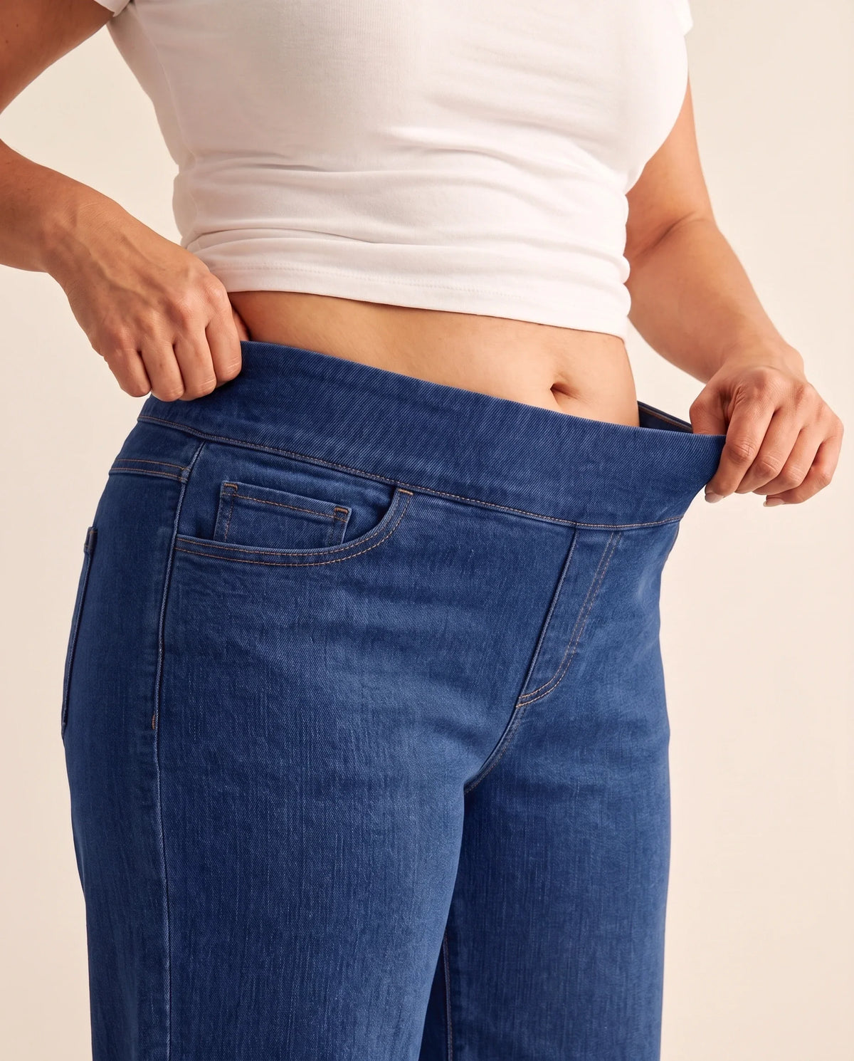Jeans Wide Leg — Sin Botón, Sin Cierre