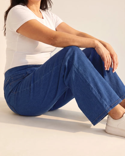 Jeans Wide Leg — Sin Botón, Sin Cierre